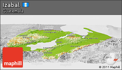 Physical Panoramic Map of Izabal, lighten, desaturated