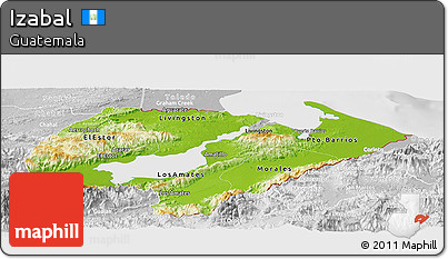 Physical Panoramic Map of Izabal, lighten, desaturated