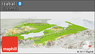 Physical Panoramic Map of Izabal, lighten, semi-desaturated