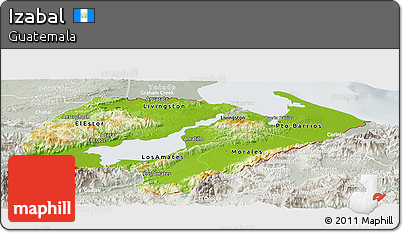 Physical Panoramic Map of Izabal, lighten, semi-desaturated