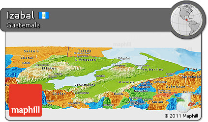Physical Panoramic Map of Izabal, political outside