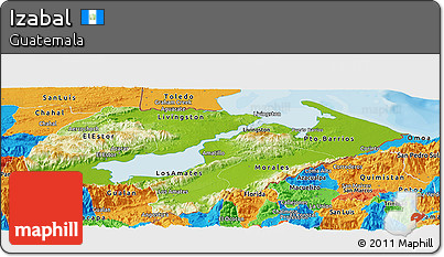 Physical Panoramic Map of Izabal, political outside