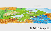 Physical Panoramic Map of Izabal, political shades outside