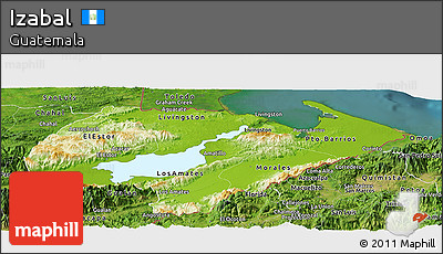 Physical Panoramic Map of Izabal, satellite outside