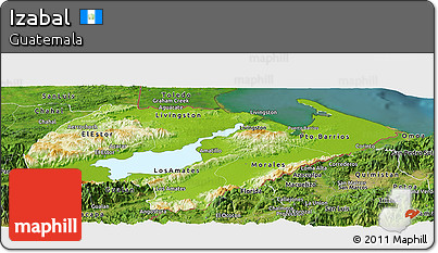 Physical Panoramic Map of Izabal, satellite outside