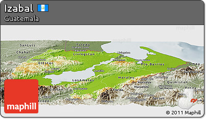 Physical Panoramic Map of Izabal, semi-desaturated