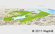 Physical Panoramic Map of Izabal, shaded relief outside