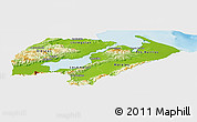 Physical Panoramic Map of Izabal, single color outside