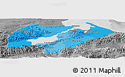 Political Shades Panoramic Map of Izabal, desaturated