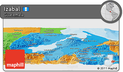 Political Shades Panoramic Map of Izabal