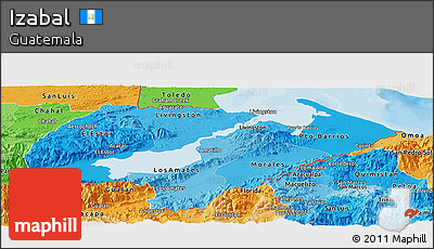 Political Shades Panoramic Map of Izabal