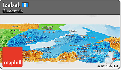 Political Shades Panoramic Map of Izabal