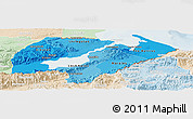 Political Shades Panoramic Map of Izabal, lighten