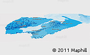 Political Shades Panoramic Map of Izabal, single color outside