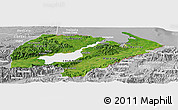 Satellite Panoramic Map of Izabal, lighten, desaturated
