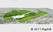 Satellite Panoramic Map of Izabal, lighten, semi-desaturated