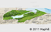 Satellite Panoramic Map of Izabal, shaded relief outside