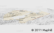 Shaded Relief Panoramic Map of Izabal, lighten, desaturated