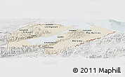 Shaded Relief Panoramic Map of Izabal, lighten, semi-desaturated