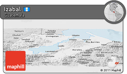 Silver Style Panoramic Map of Izabal
