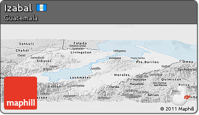 Silver Style Panoramic Map of Izabal