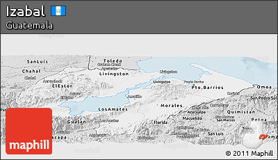 Silver Style Panoramic Map of Izabal
