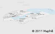 Silver Style Panoramic Map of Izabal, single color outside