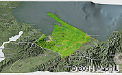 Satellite 3D Map of Pto. Barrios, semi-desaturated