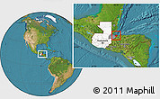 Satellite Location Map of Pto. Barrios, highlighted country, highlighted parent region