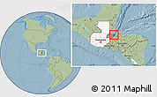 Savanna Style Location Map of Pto. Barrios, highlighted country, highlighted parent region, hill shading
