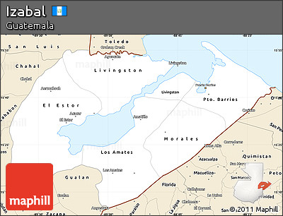 Classic Style Simple Map of Izabal