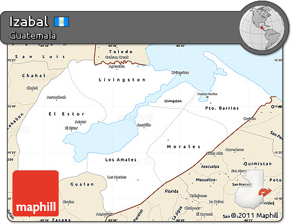 Classic Style Simple Map of Izabal