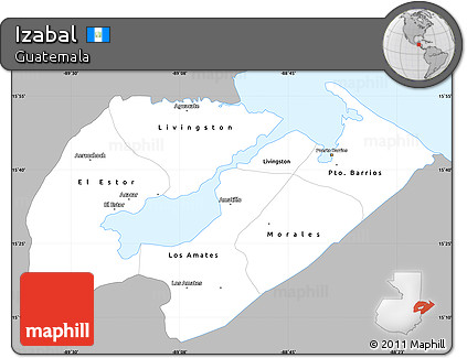 Gray Simple Map of Izabal, single color outside