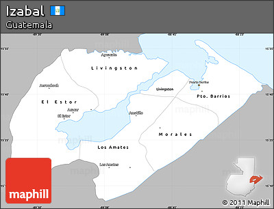 Gray Simple Map of Izabal, single color outside
