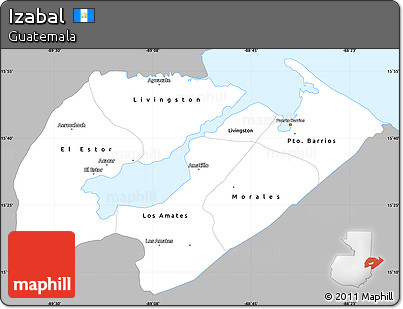 Gray Simple Map of Izabal, single color outside