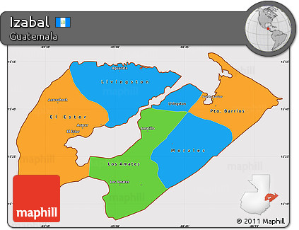 Political Simple Map of Izabal, cropped outside