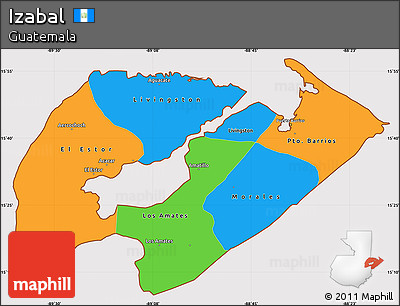 Political Simple Map of Izabal, cropped outside