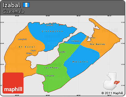 Political Simple Map of Izabal, cropped outside