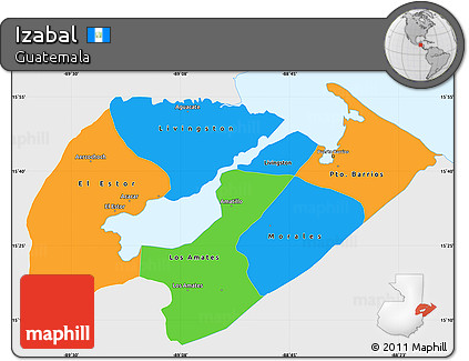 Political Simple Map of Izabal, single color outside