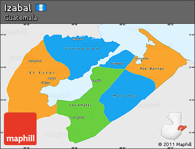 Political Simple Map of Izabal, single color outside