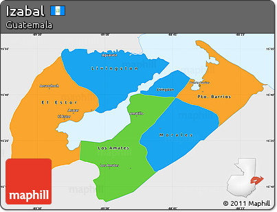 Political Simple Map of Izabal, single color outside