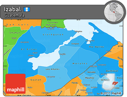 Political Shades Simple Map of Izabal