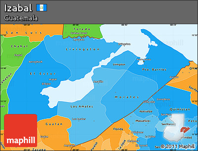 Political Shades Simple Map of Izabal