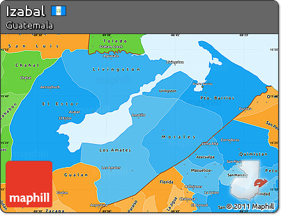 Political Shades Simple Map of Izabal
