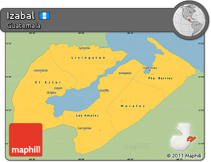 Savanna Style Simple Map of Izabal, single color outside