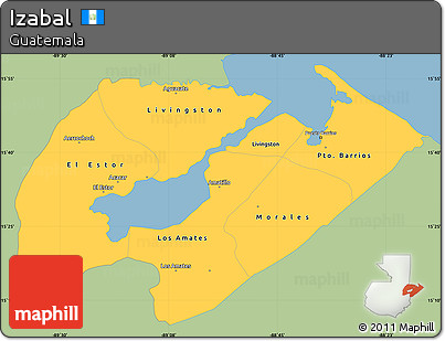 Savanna Style Simple Map of Izabal, single color outside