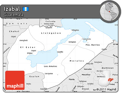 Silver Style Simple Map of Izabal