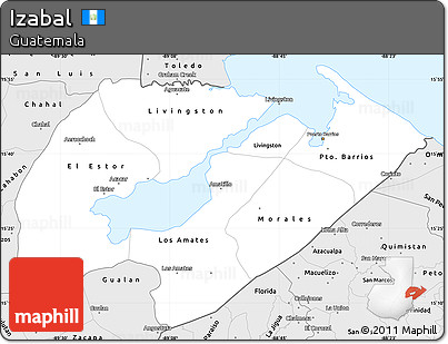 Silver Style Simple Map of Izabal