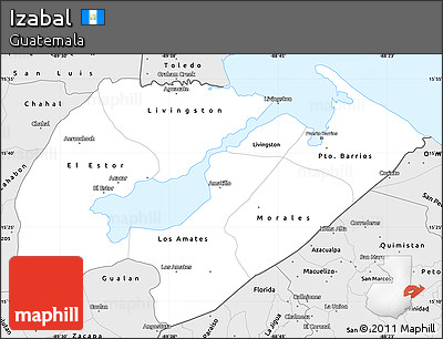 Silver Style Simple Map of Izabal