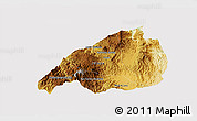 Physical 3D Map of Jalapa, cropped outside